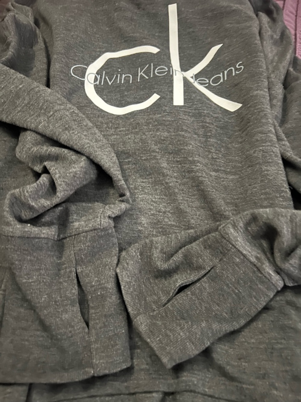 Calvin Klein Dark Gray Hoodie - Womens XXL - Picture 4 of 4